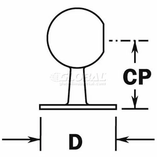 Lavi Industries, Ball End Post, for 1" Tubing, Polished Brass - Image 2