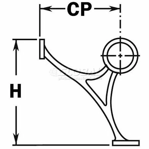 Lavi Industries, Combination Bracket, for 2" Tubing, Polished Brass - Image 2