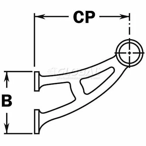 Lavi Industries, Bar Mount Bracket, for 1.5" Tubing, Polished Brass - Image 2