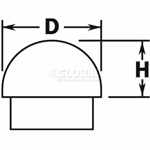 Lavi Industries, Half Ball End Cap, for 2" Tubing, Polished Brass - Image 2