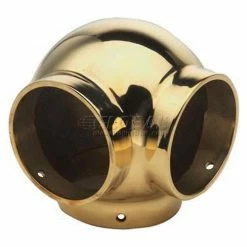 Lavi Industries, Ball Elbow, Side Outlet, for 2" Tubing, Polished Brass