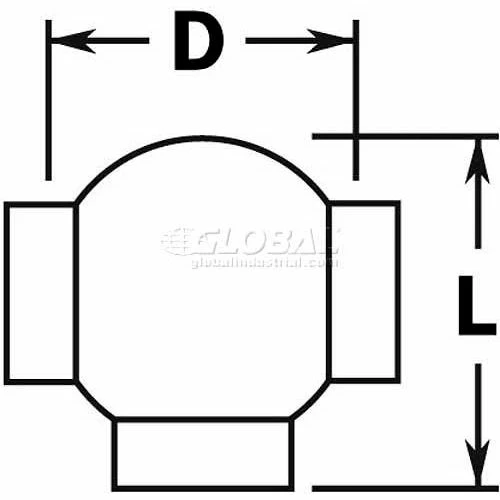 Lavi Industries, Ball Tee, for 1.5" Tubing, Polished Brass - Image 2
