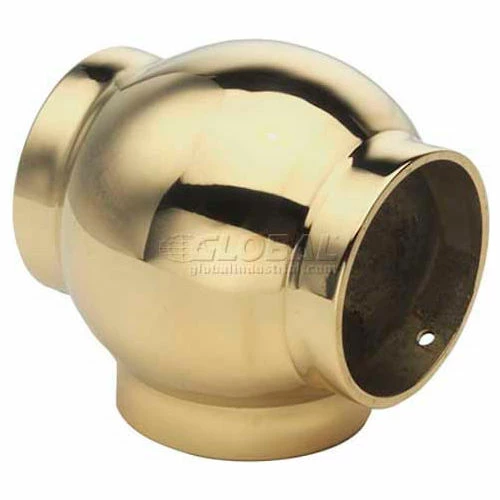 Lavi Industries, Ball Tee, for 2" Tubing, Polished Brass