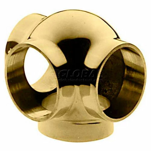 Lavi Industries, Ball Tee, Side Outlet, for 2" Tubing, Satin Stainless Steel