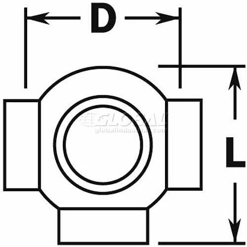 Lavi Industries, Ball Tee, Side Outlet, for 2" Tubing, Satin Stainless Steel - Image 2