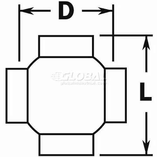 Lavi Industries, Ball Cross, for 1.5" Tubing, Polished Brass - Image 2