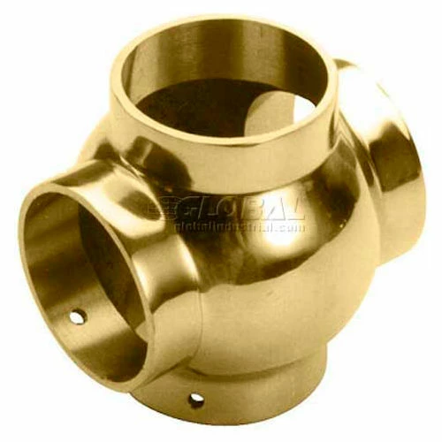 Lavi Industries, Ball Cross, for 1.5" Tubing, Polished Brass