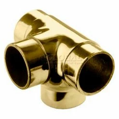Lavi Industries, Flush Tee Fitting, Side Outlet, for 2" Tubing, Polished Brass