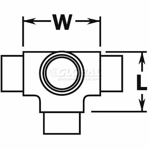 Lavi Industries, Flush Tee Fitting, Side Outlet, for 2" Tubing, Polished Stainless Steel - Image 2