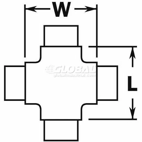 Lavi Industries, Flush Cross Fitting, for 2" Tubing, Polished Brass - Image 2