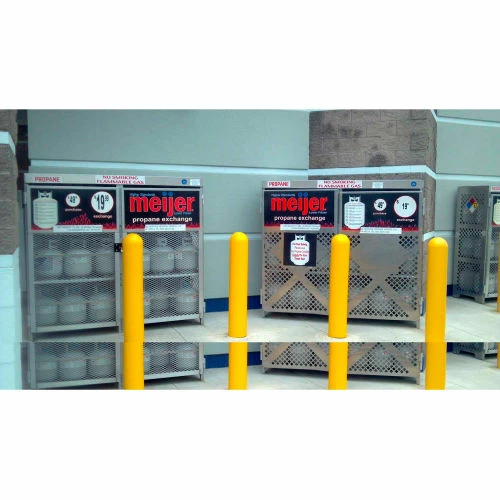 Ideal Shield® Smooth Bollard Post Sleeve, 10" HDPE Dome Top, Yellow - Image 2