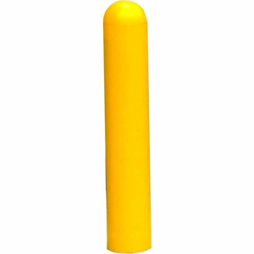 Ideal Shield® Smooth Bollard Post Sleeve, 10" HDPE Dome Top, Yellow