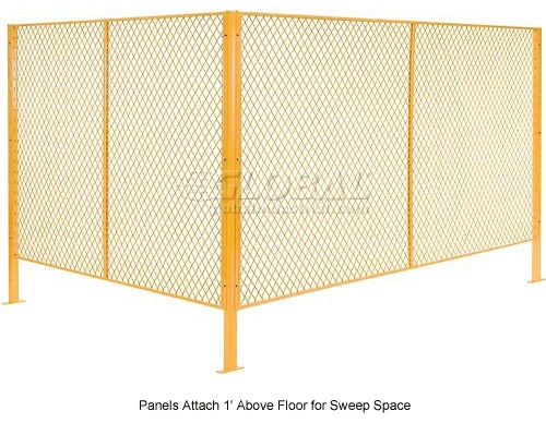 Global Industrial Machinery Wire Fence Partition Panel, 10'W, Yellow - Image 7