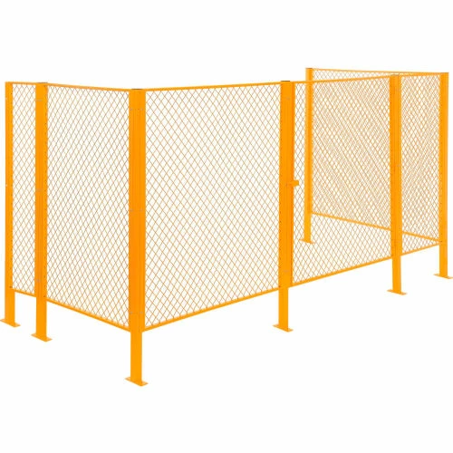 Global Industrial Machinery Wire Fence Partition Hinged Door, Yellow - Image 2