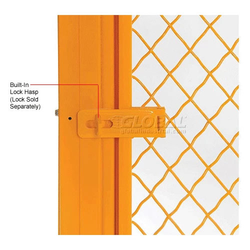 Global Industrial Machinery Wire Fence Partition Hinged Door, Yellow - Image 8