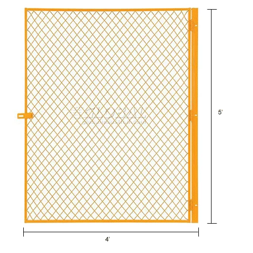 Global Industrial Machinery Wire Fence Partition Hinged Door, Yellow - Image 9