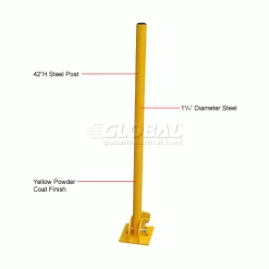 Vestil Yellow Powder Coat Folding Bollard 42"H