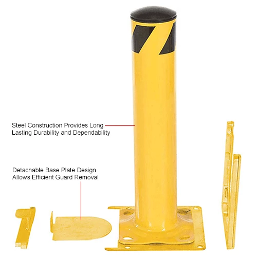 Global Industrial™ Removable Steel Bollard With Removable Plastic Cap 5.5''x24''H - Image 7