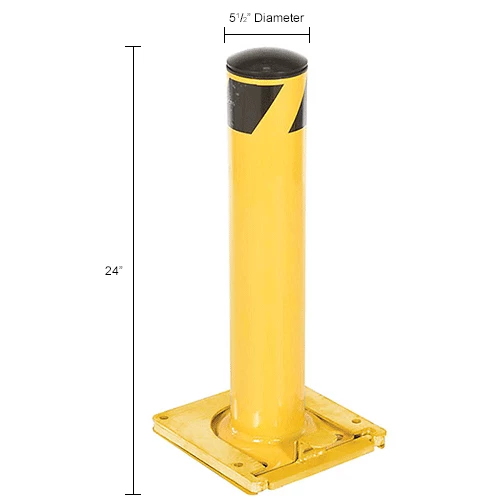 Global Industrial™ Removable Steel Bollard With Removable Plastic Cap 5.5''x24''H - Image 9