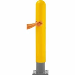 Global Industrial™ Smooth Bollard Post Sleeve, 8" HDPE Dome Top, Yellow