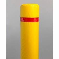 Innoplast 50" Soft Polyethylene Bollard Cover - Yellow Cover/Red Tapes