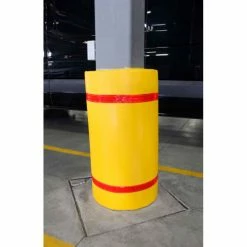 Innoplast 44"H x 48"W Soft Nylon Column Protector - Yellow Cover/Red Tapes
