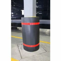 Innoplast 44"H x 60"W Soft Nylon Column Protector - Black Cover/Red Tapes
