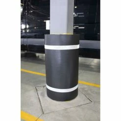 Innoplast 44"H x 72"W Soft Nylon Column Protector - Black Cover/White Tapes