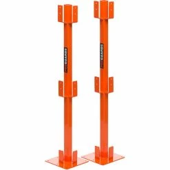 Ideal Warehouse Steel ProGuard Temporary Guard Rail Post Kit, Orange, 2 Per Box