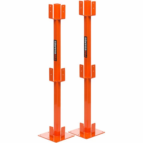 Ideal Warehouse Steel ProGuard Temporary Guard Rail Post Kit, Orange, 2 Per Box