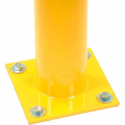 Global Industrial Floor Mount Round Safety Bollard, 4-1/2" Dia. x 24"H, Yellow - Image 3