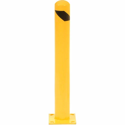 Global Industrial Floor Mount Round Safety Bollard, 4-1/2" Dia. x 24"H, Yellow - Image 2