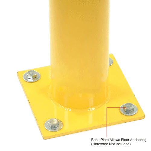 Global Industrial Floor Mount Round Safety Bollard, 4-1/2" Dia. x 24"H, Yellow - Image 6