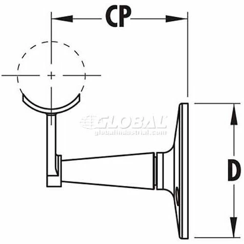 Lavi Industries, Modular Handrail Bracket for 2" OD Tubing, Stainless Steel - Image 2