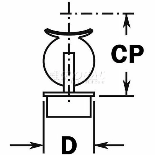 Lavi Industries, Adjustable Saddle, Ball, for 2" Tubing, Polished Brass - Image 2