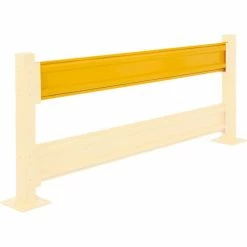 Global Industrial™ Protective Steel Guard Rail, 8'L, Yellow