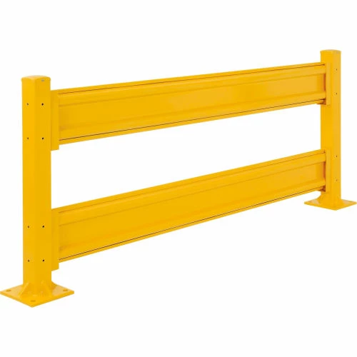 Global Industrial Protective Steel Guard Rail, 9'L, Yellow - Image 4