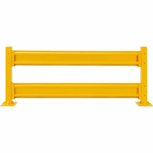 Global Industrial Protective Steel Guard Rail, 9'L, Yellow - Image 5