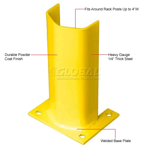 Bluff Manufacturing 1/4" Thick 12" H Steel Post Protector Yellow - Image 4