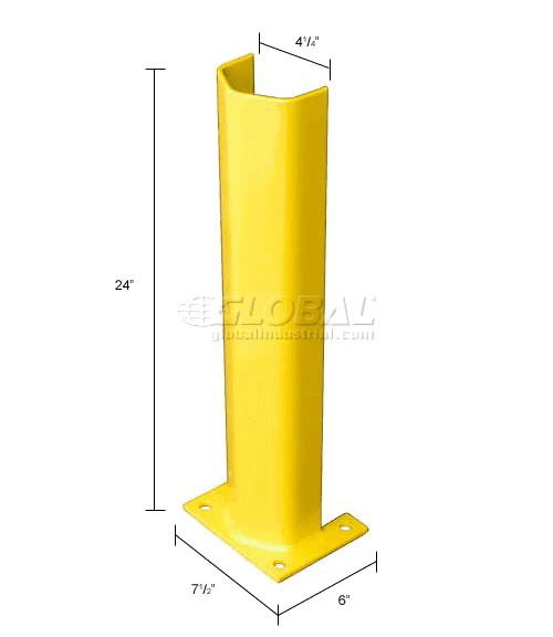 Bluff Manufacturing 1/2" Thick 24" H Steel Post Protector Yellow - Image 6