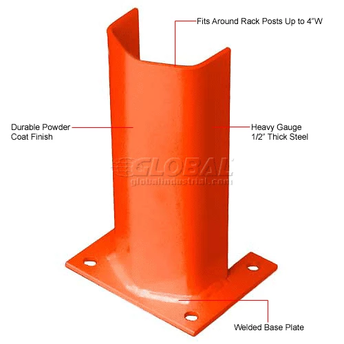 Bluff Manufacturing 1/2" Thick 12" H Steel Post Protector Orange - Image 4