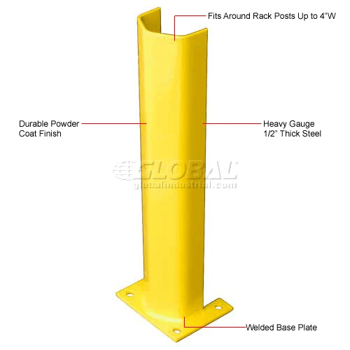 Bluff Manufacturing 1/2" Thick 24" H Steel Post Protector Yellow - Image 4