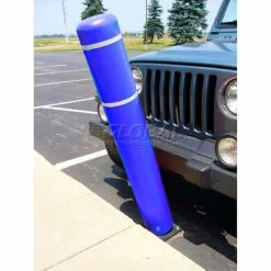 FlexPost 52"H FlexBollard™ - Natural Ground Installation - Blue Cover/White Tapes