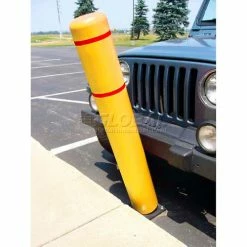 FlexPost 72"H FlexBollard™ - Asphalt Installation - Yellow Cover/Red Tapes