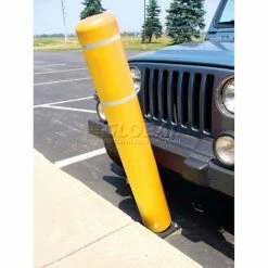 FlexPost 52"H FlexBollard™ - Natural Ground Installation - Yellow Cover/White Tapes