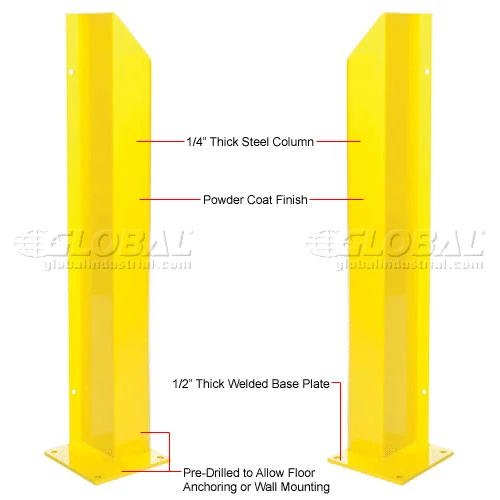 Bluff Manufacturing Heavy Duty Door Track Protector 24" Pair ( Left & Right) Yellow - Image 5