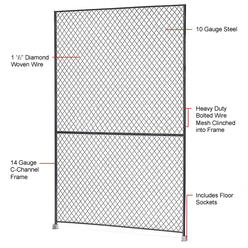 Global Industrial Wire Mesh Panel, 2'W x 8'H - Image 4