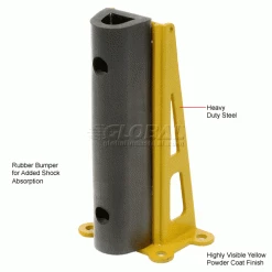 Vestil Steel Rack Guard With Rubber Bumper 7-13/16"W x 10-1/16"D x 24-1/4"H