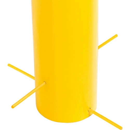 Global Industrial Steel Bollard W/Removable Plastic Cap & Chain Slots For Underground 5.5x24 - Image 2