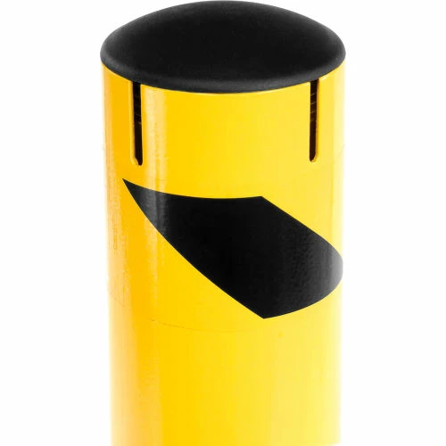 Global Industrial Steel Bollard W/Removable Plastic Cap & Chain Slots For Underground 5.5x24 - Image 3